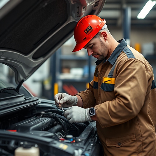 auto technician working