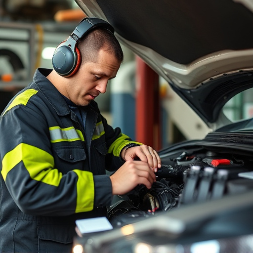 auto technician working