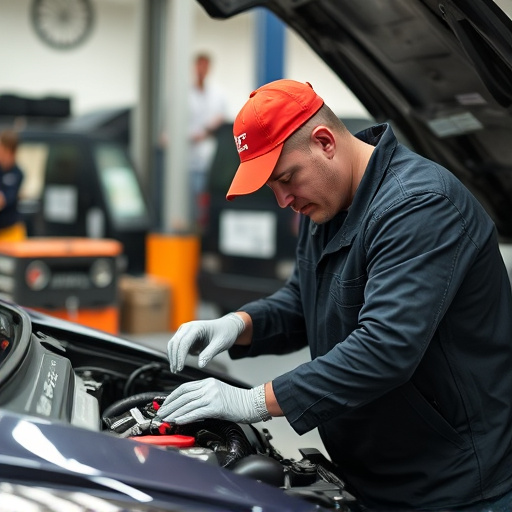 auto technician working