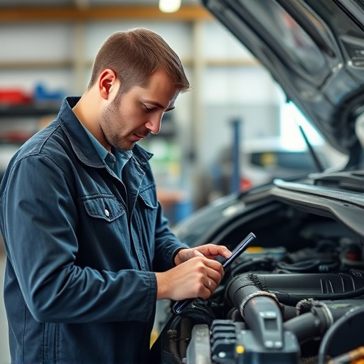 auto technician working
