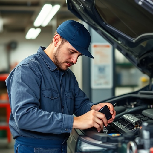 auto technician working