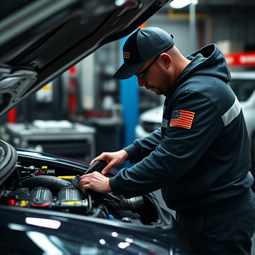 auto technician working