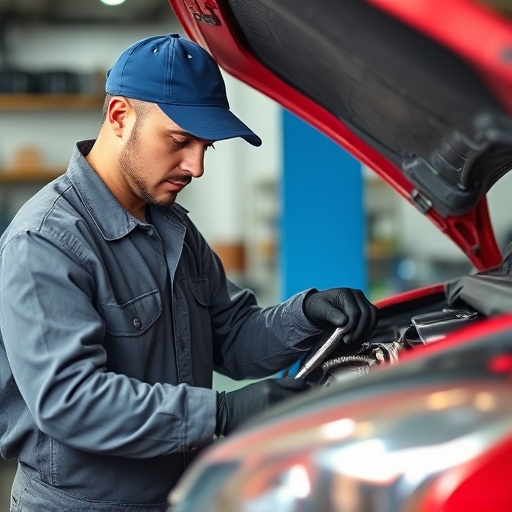 auto technician working