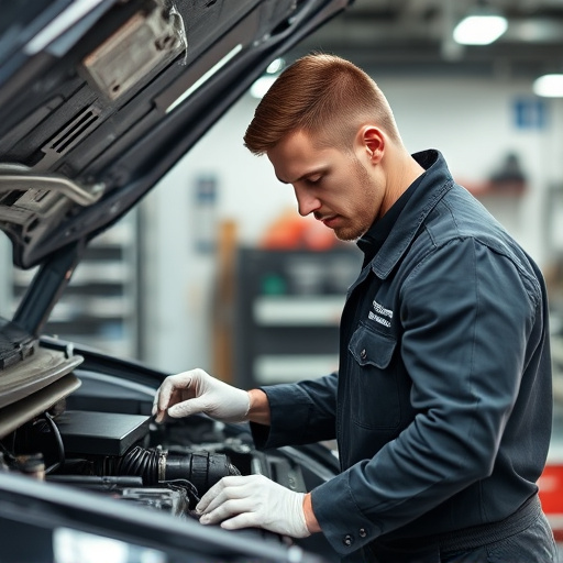 auto technician working