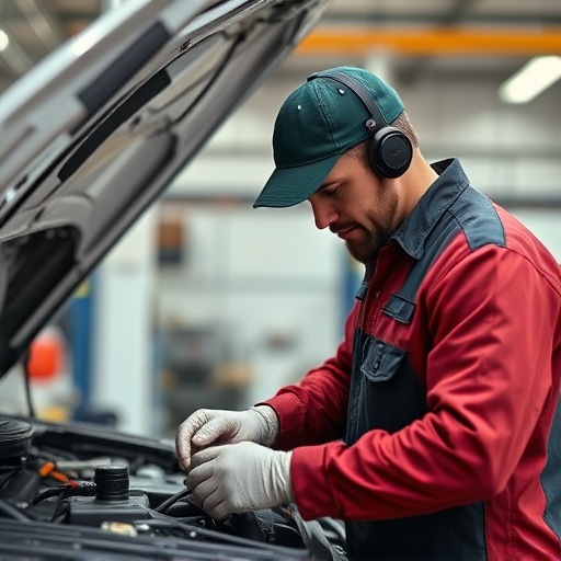 auto technician working
