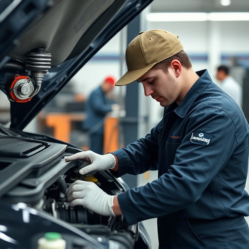 auto technician working