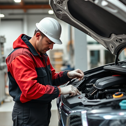 auto technician working