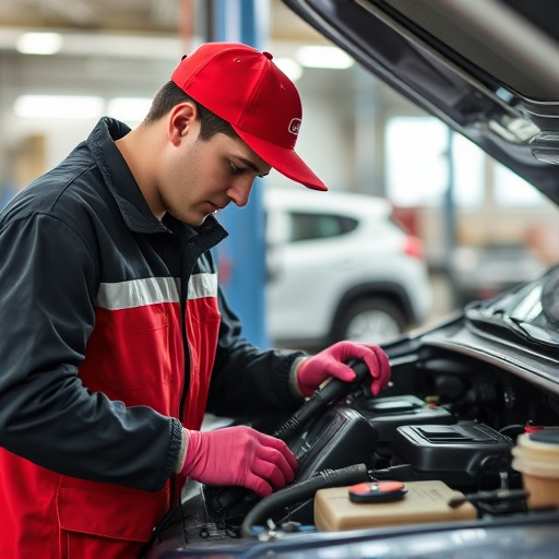 auto technician working