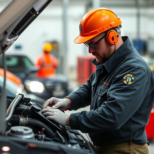 auto technician working