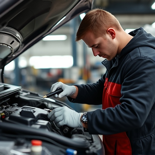 auto technician working