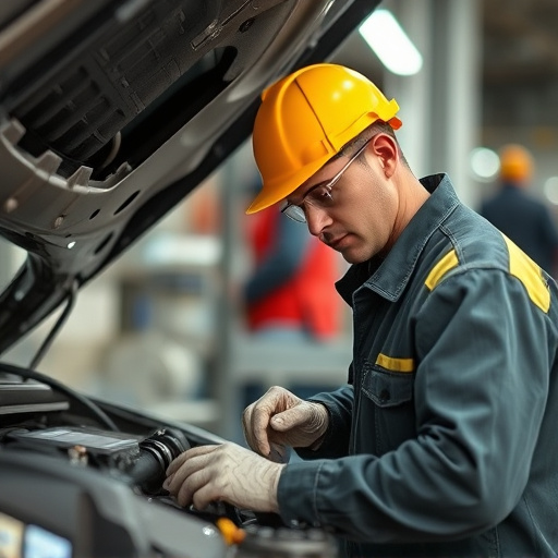 auto technician working