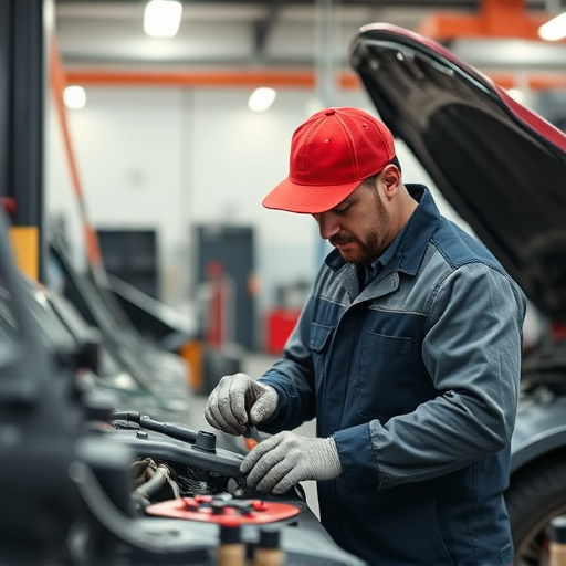 auto technician working