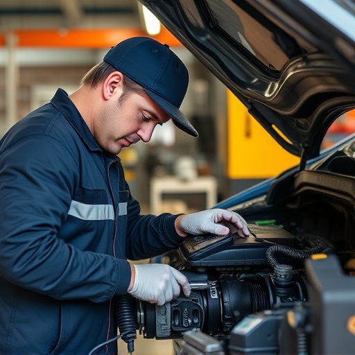 auto technician working