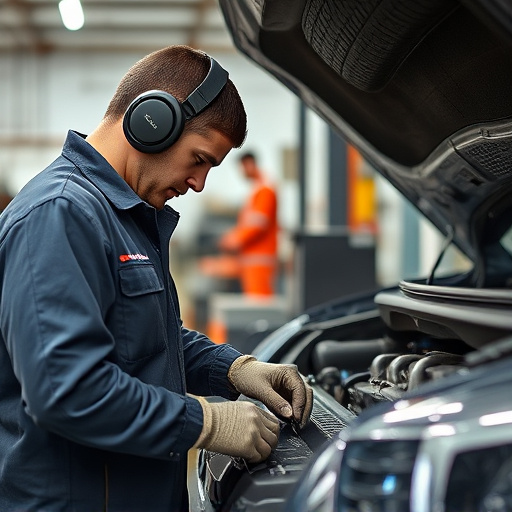 auto technician working