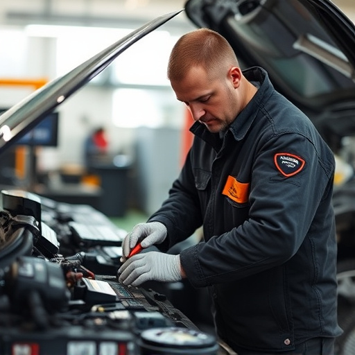 auto technician working