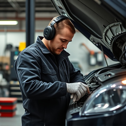 auto technician working