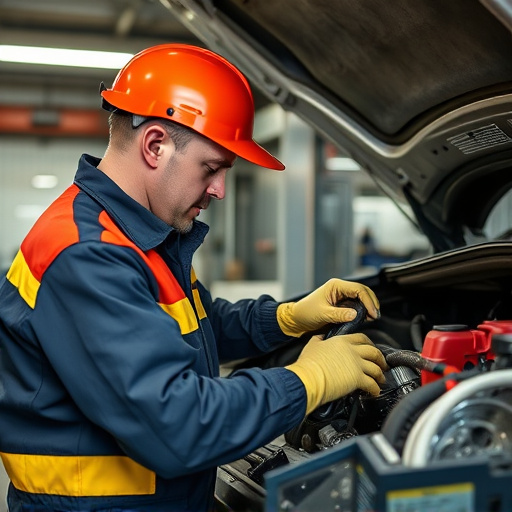 auto technician working