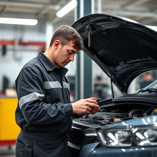 auto technician working