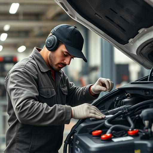 auto technician working