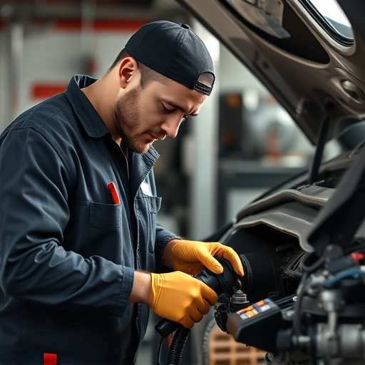 auto technician working