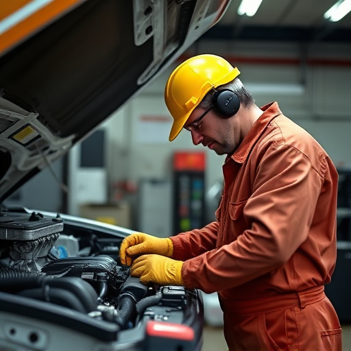 auto technician working