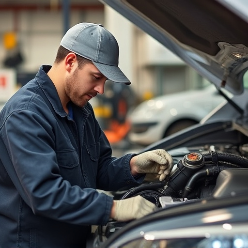 auto technician working