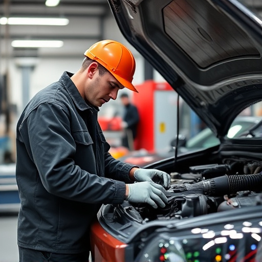auto technician working