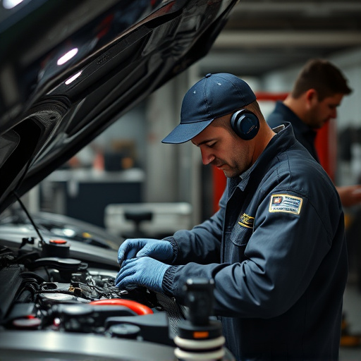 auto technician working