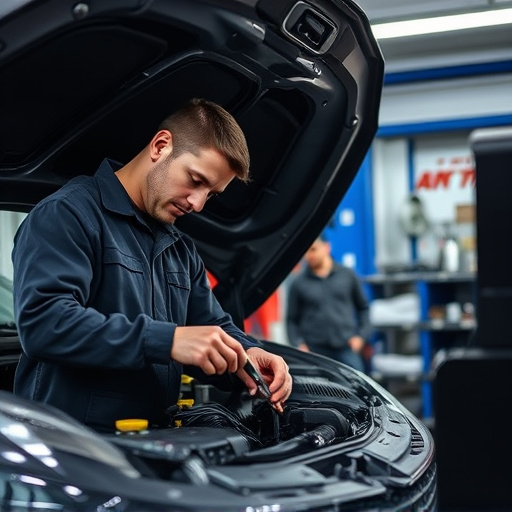 auto technician working