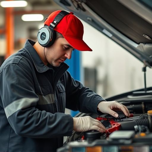 auto technician working