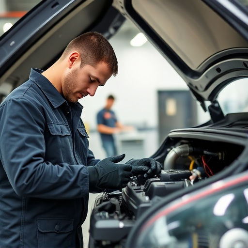 auto technician working