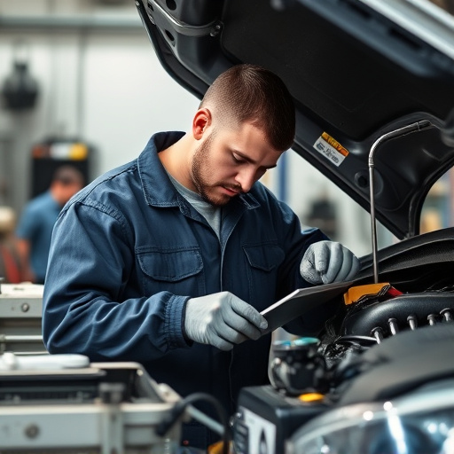 auto technician working