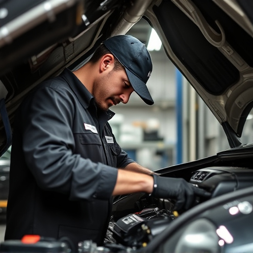 auto technician working