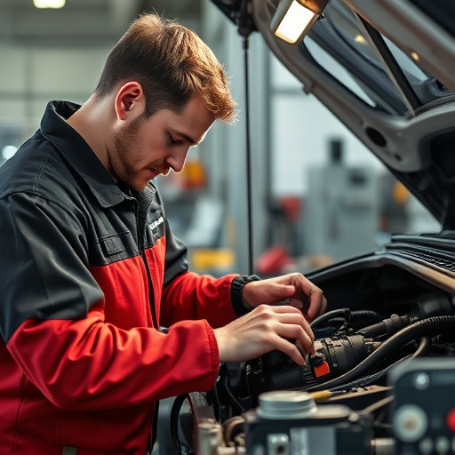 auto technician working