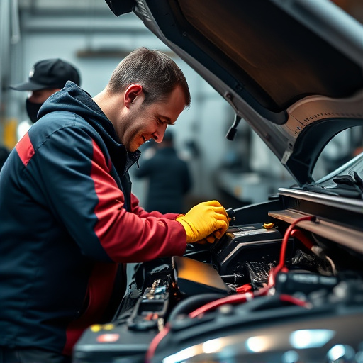 auto technician working