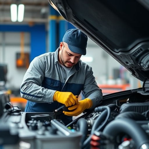 auto technician working