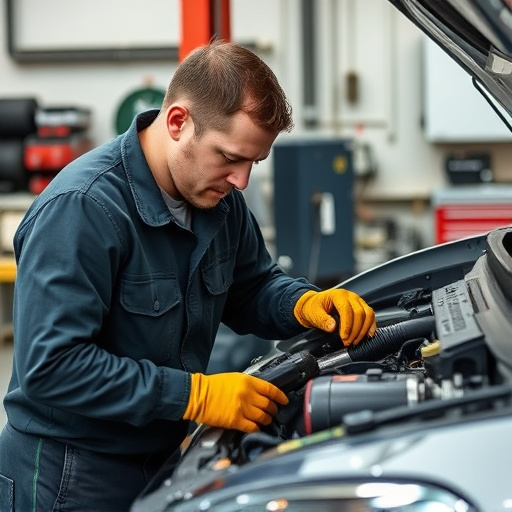 auto technician working