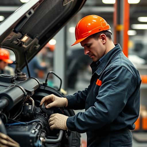 auto technician working