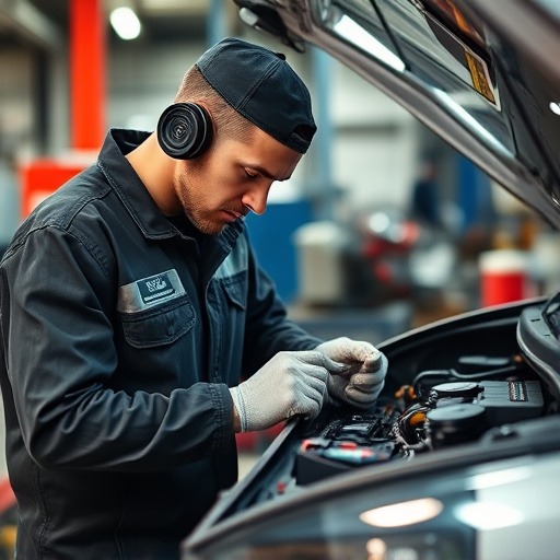 auto technician working