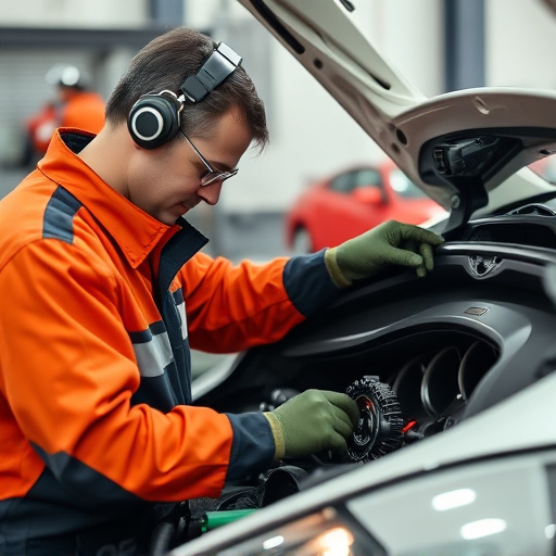auto technician working