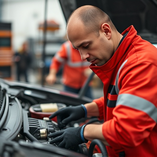 auto technician working