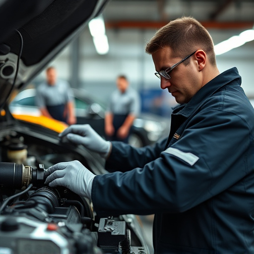 auto technician working