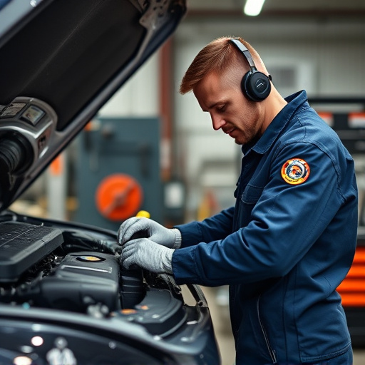 auto technician working