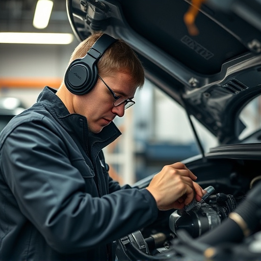 auto technician working