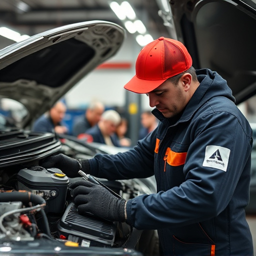 auto technician working