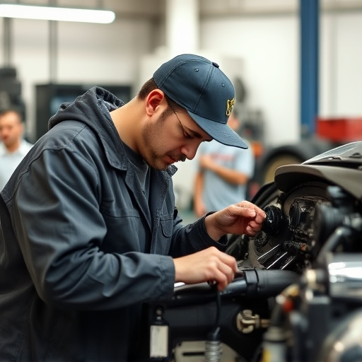 auto technician working