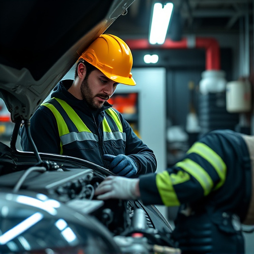 auto technician working
