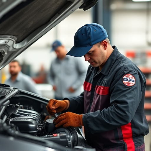 auto technician working