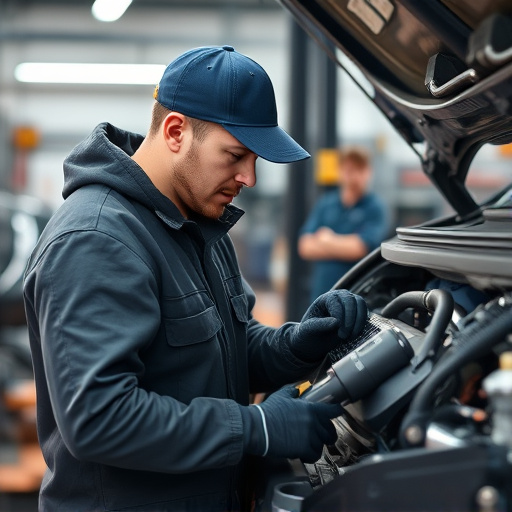 auto technician working
