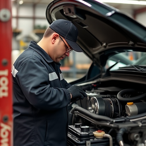 auto technician working